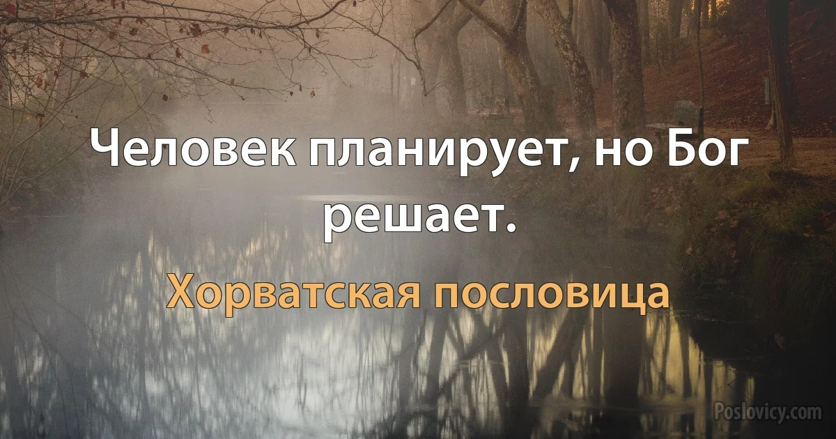 Человек планирует, но Бог решает. (Хорватская пословица)