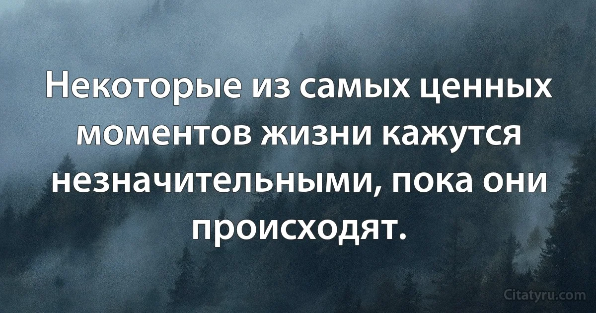 Некоторые из самых ценных моментов жизни кажутся незначительными, пока они происходят. (INZ RU)