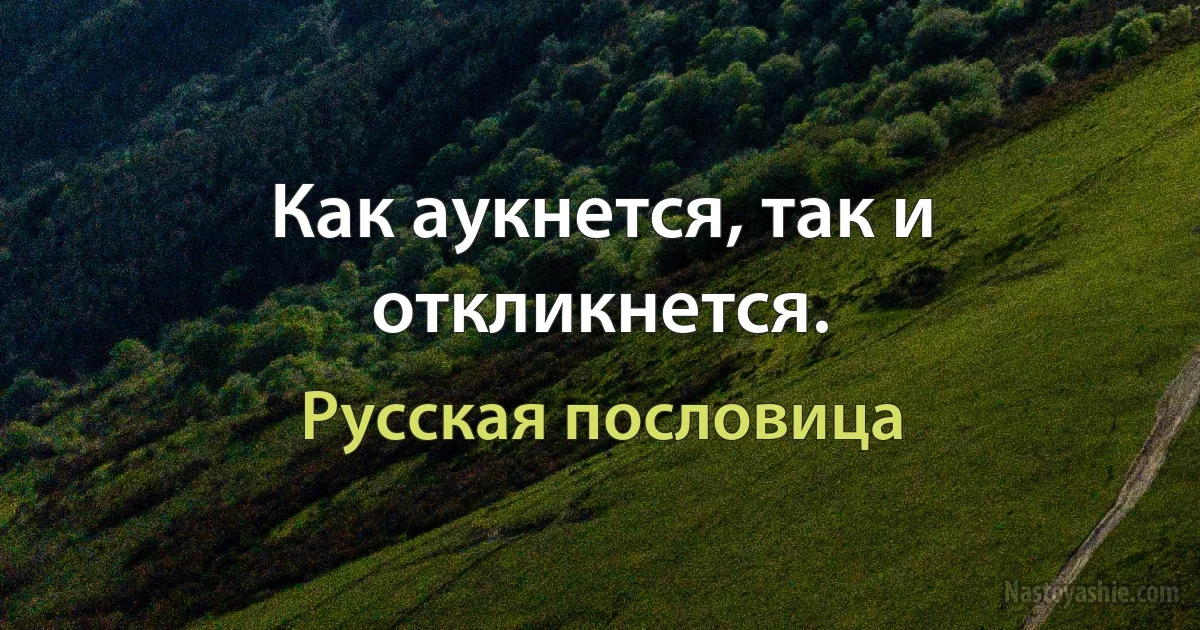 Как аукнется, так и откликнется. ()