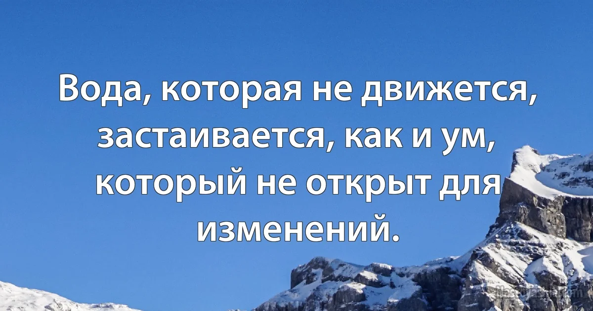 Вода, которая не движется, застаивается, как и ум, который не открыт для изменений. (INZ RU)