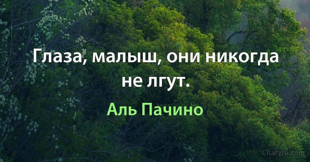 Глаза, малыш, они никогда не лгут. (Аль Пачино)