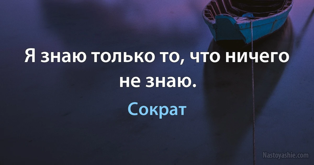 Я знаю только то, что ничего не знаю. (Сократ)