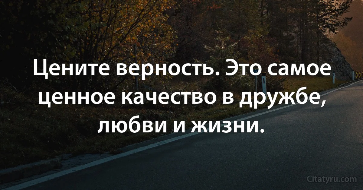 Цените верность. Это самое ценное качество в дружбе, любви и жизни. (INZ RU)